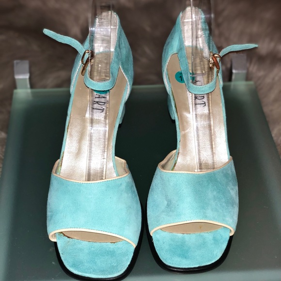 Apart Turquoise Suede, Ankle Strap Sandal - Picture 1 of 6